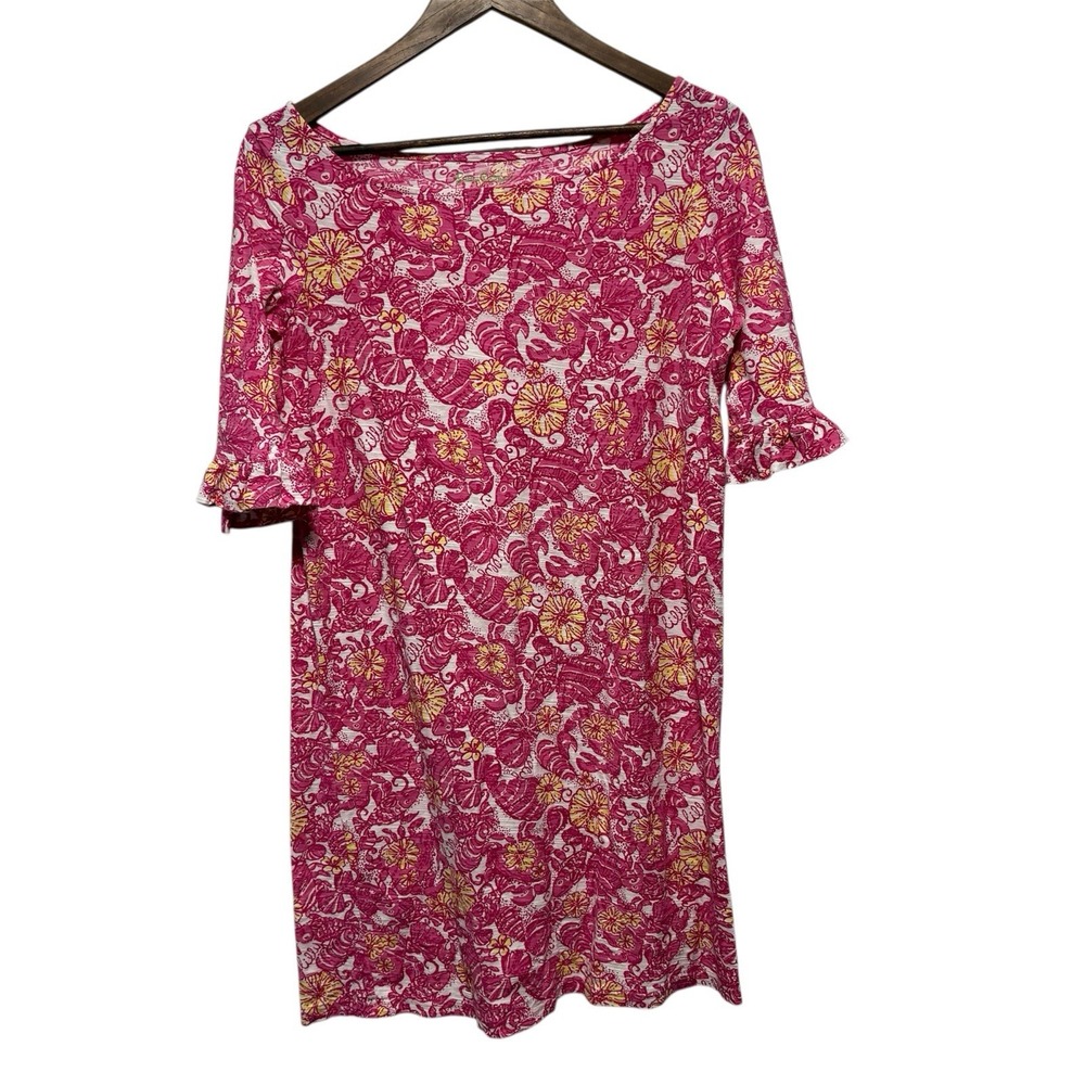 Lilly Pulitzer Dress Womens S Pink Somerset Resort Kumpel Eimer Cotton Tropical